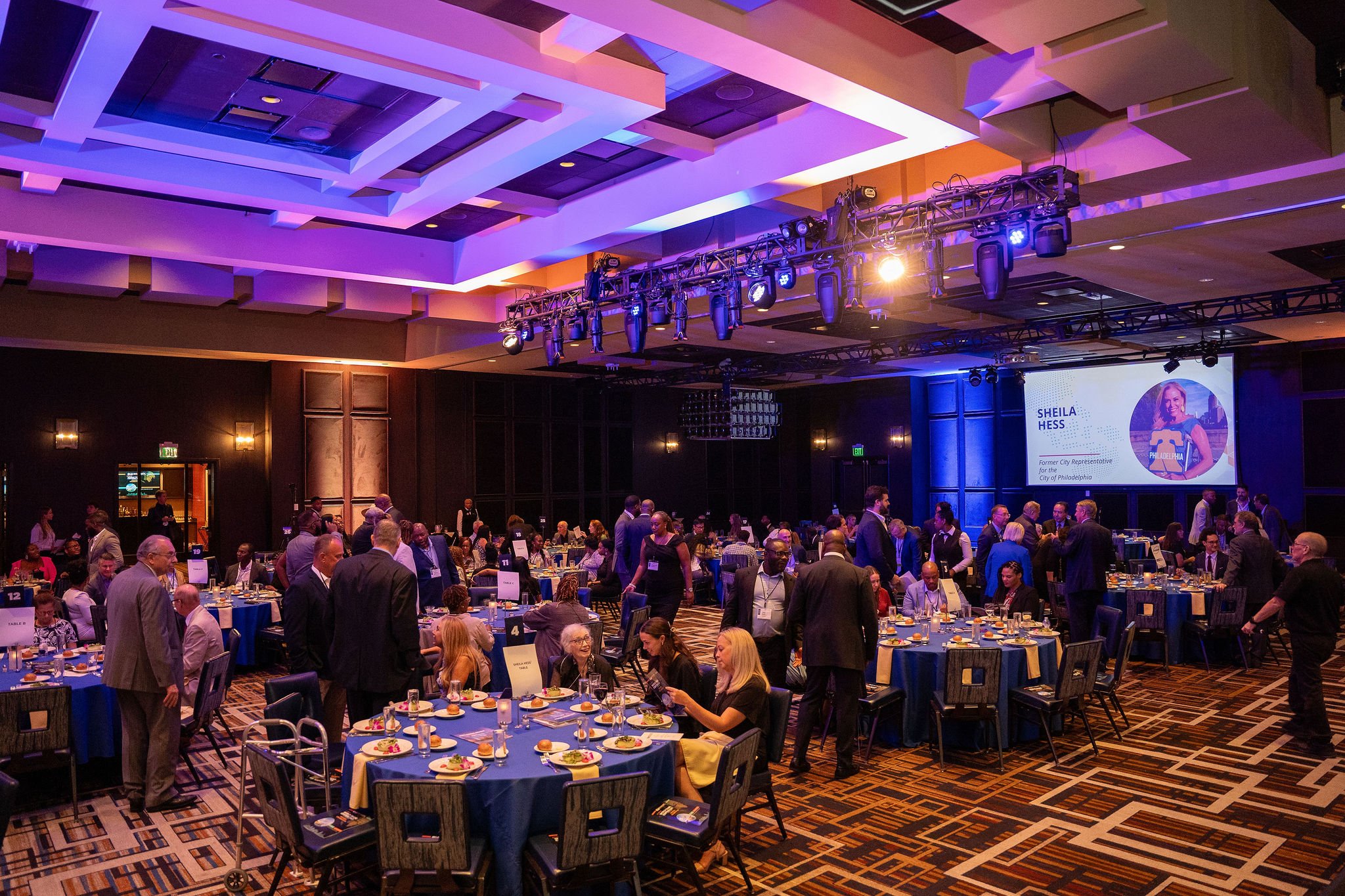 Wide shot of gala room