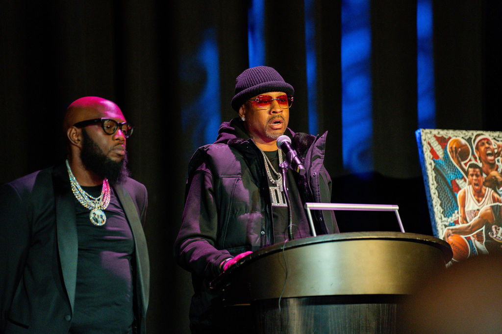 Man speaking at podium